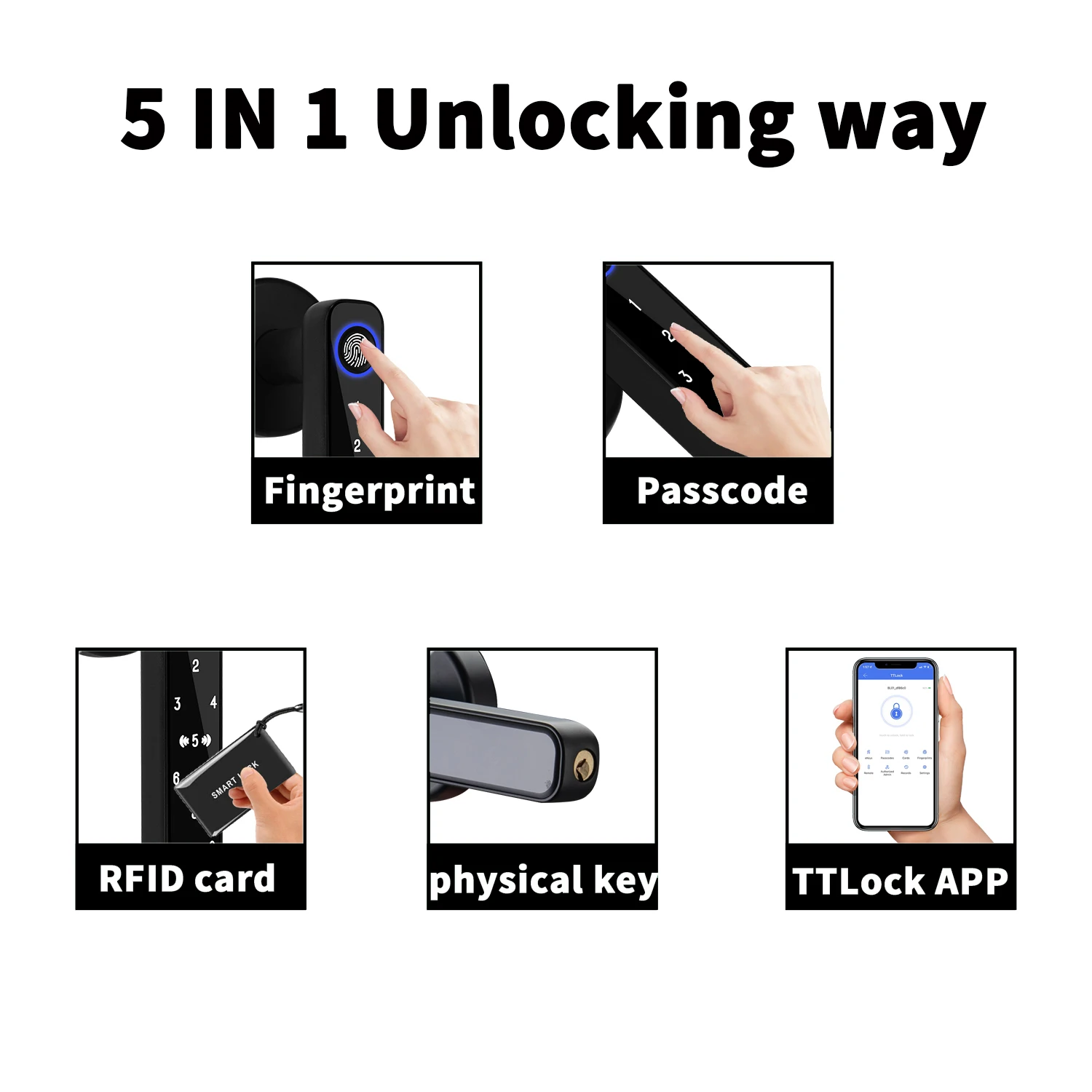 Smart door lock for bedroom digital electronic Door Lock with 4 pcs cards Fingerprint door lock for Home House Apartment