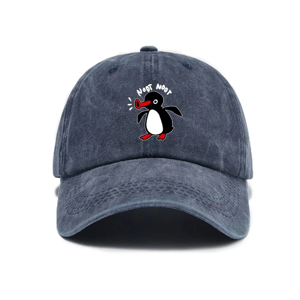 

Fashion Adjustable Washed Baseball Caps Breathable Lovely Penguin Sun Hat Sun Protection Cycling Hat Sports