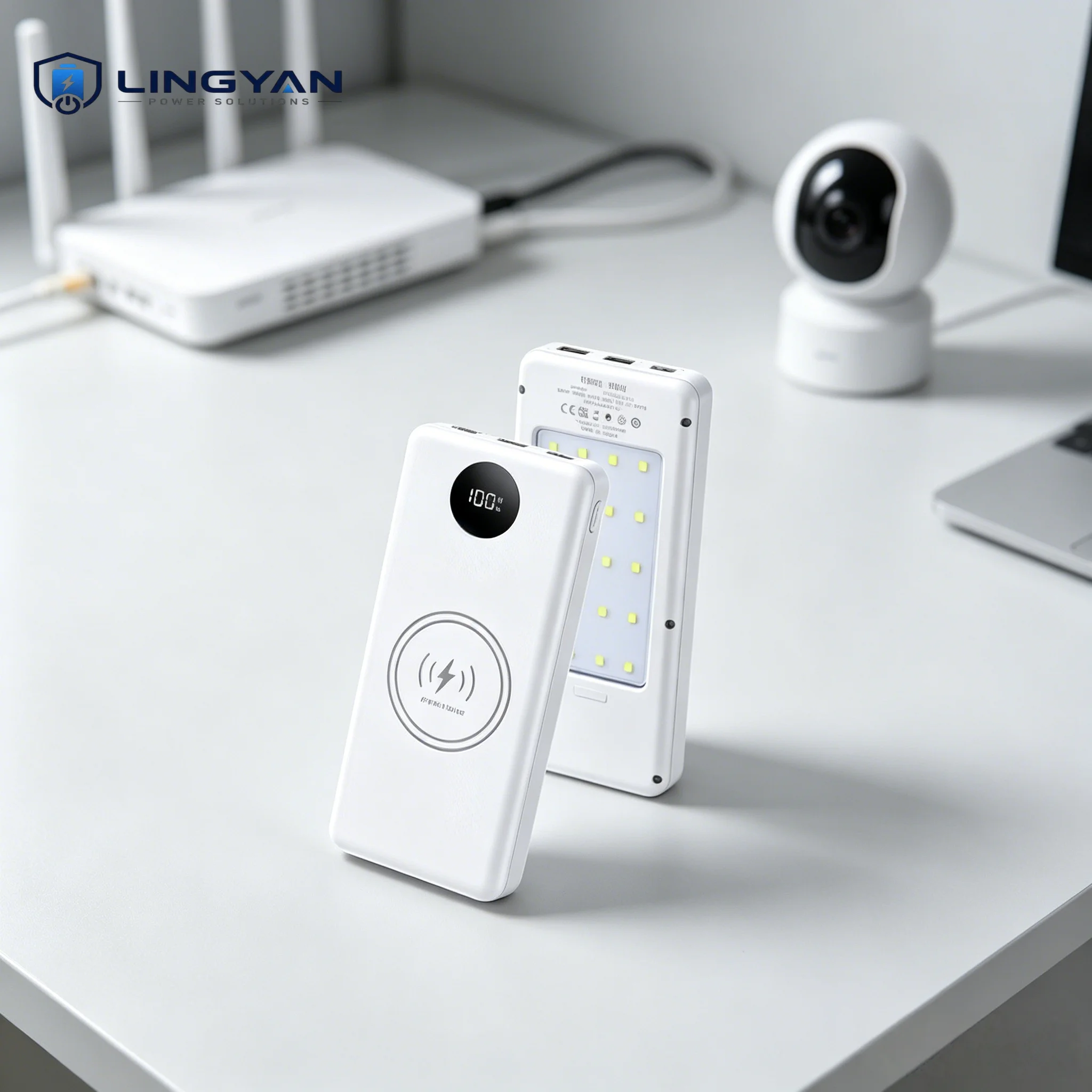 15W Wireless Charging DIY 18650 Power Bank Box, 8 Slot Case With 22.5W PD Quick Charge And LED Light, Battery Not Included