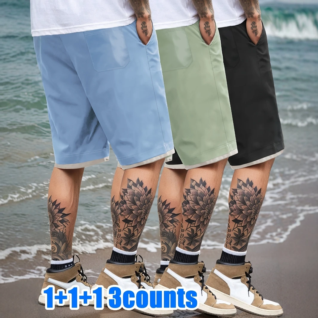 남성용 경량 속건성 여름 반바지 5인치 캐주얼 라운지 컴포트 3팩 스트리트웨어 의류