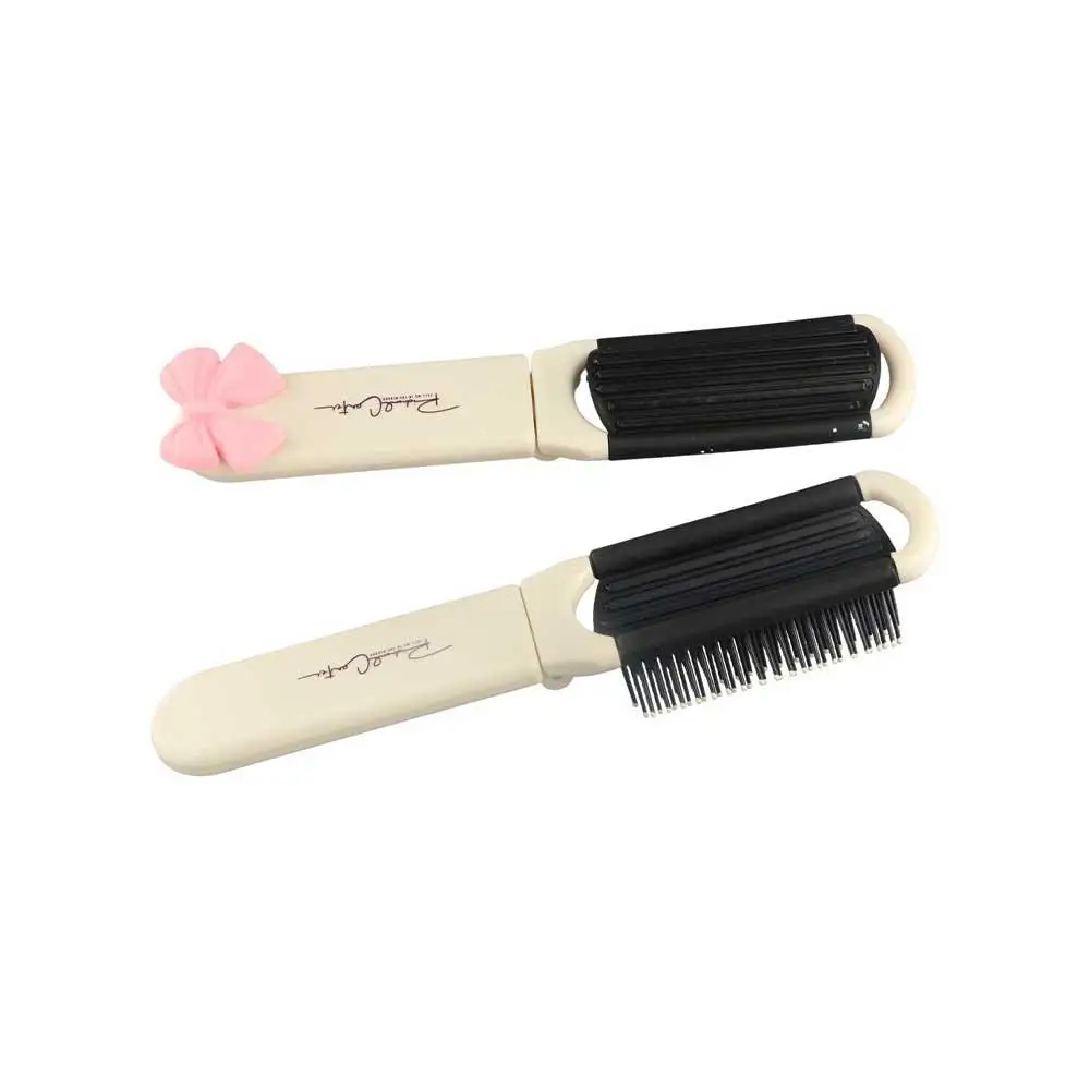 Mini 2 in 1 Comb Mirror Set Milk White Lamb Air Bag Hair Comb Anti Static Pocket Mirror Massage Comb with Mirror Travel