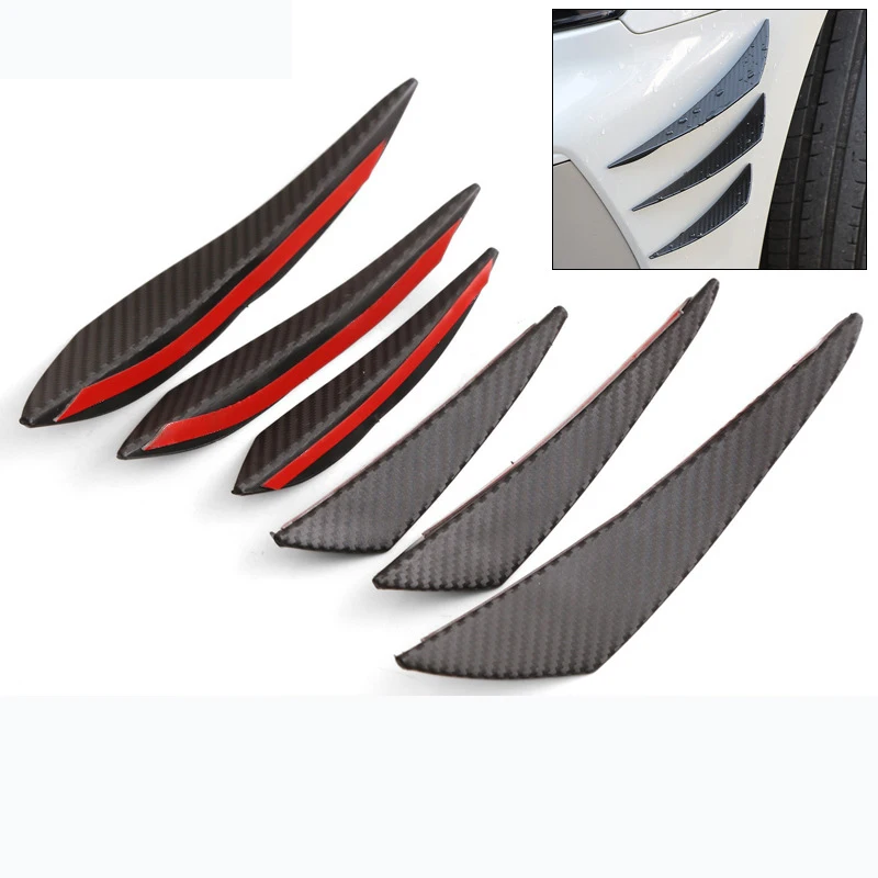 6pcs Universal Front Bumper Decoration Diffuser Splitter Spoiler For Style Chrome Mercedes Classe A W176 Bmw F10 Tuning