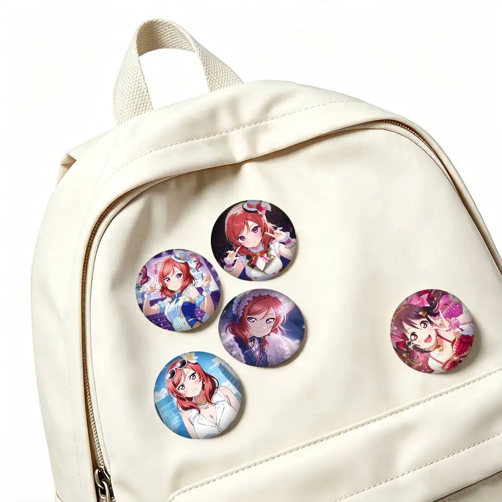 L-Love Live School Idol  25 32 44 58 75mm Badges Personalized Round Brooches Pins Accessory Gift