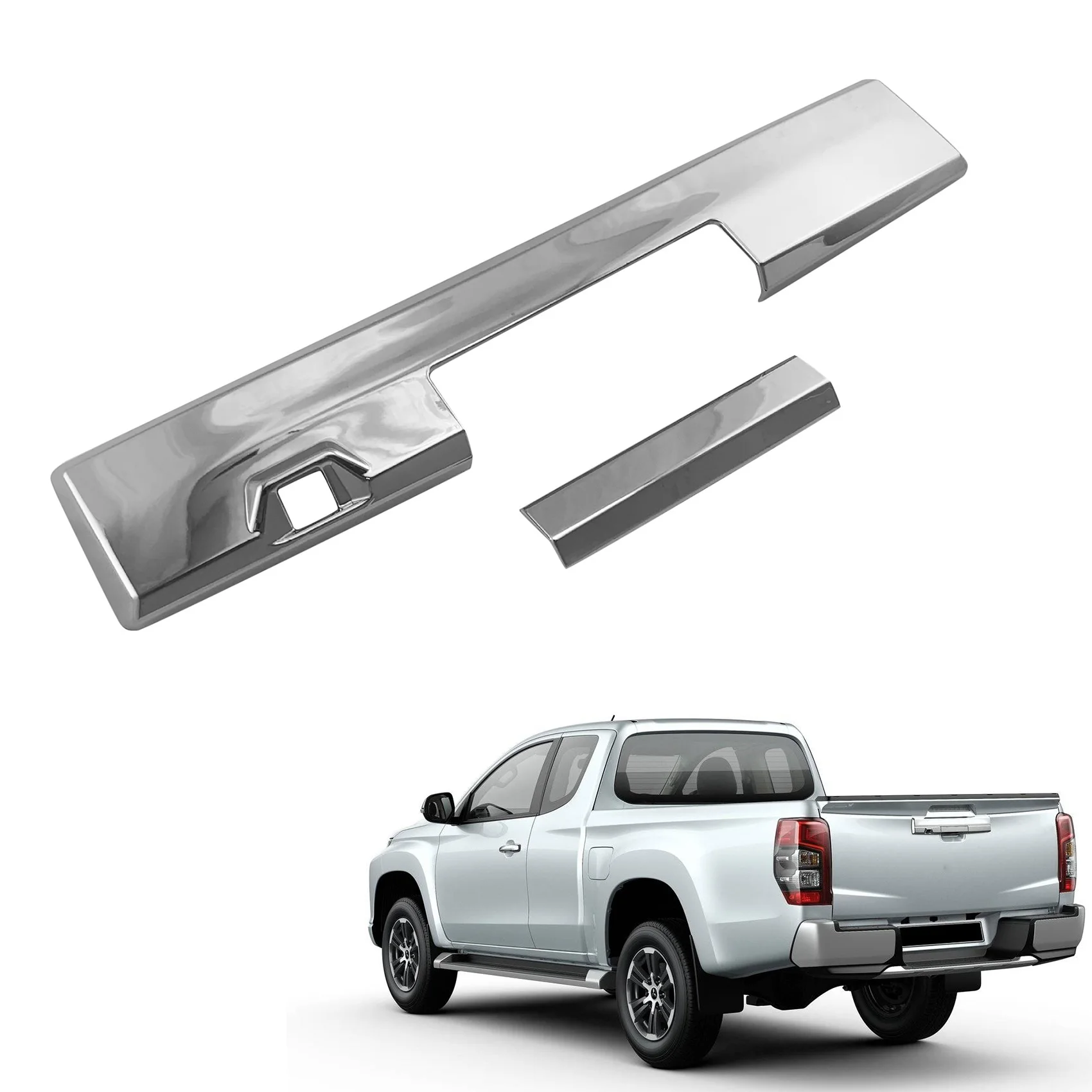 Car Chrome ABS Rear Trunk Gate Door Handle Bowl Cover Trim for Mitsubishi Triton L200 2019 2020 2021