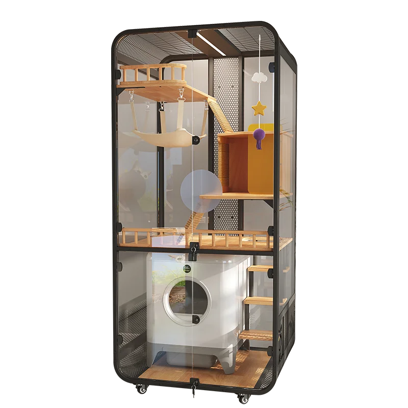 

Cat Villa Solid Wood Luxury Integrated Household with Toilet Indoor Panorama