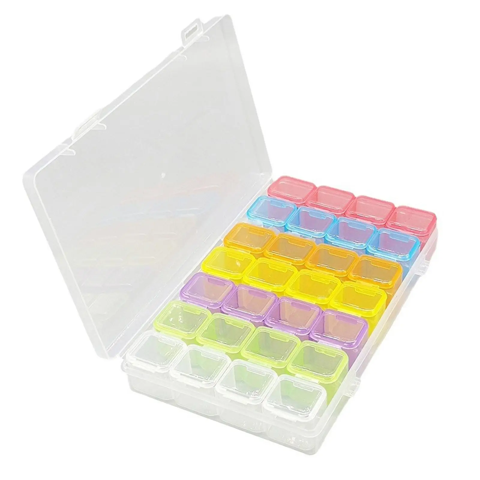 28 Grid Storage Box Dustproof Container Jewelry Organizer Box for Beads Fishing Tackles Sewing Nail Accessories Art DIY Crafts