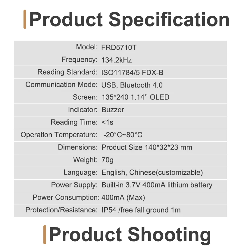 FDXB ISO11784/85 RFID-мониторинг температуры сканер для домашних животных, собак, кошек, ветеринаров с приложением