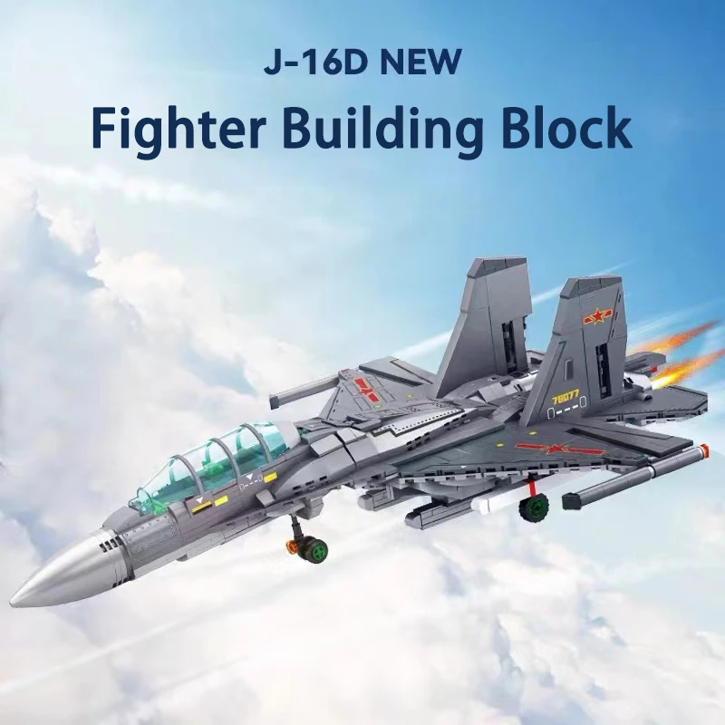 

Military Army Avion Plane J-16 Eagle Fighter Building Blocks Morden Warplane Sets Aircraft Models Bricks Toys For Children Gift