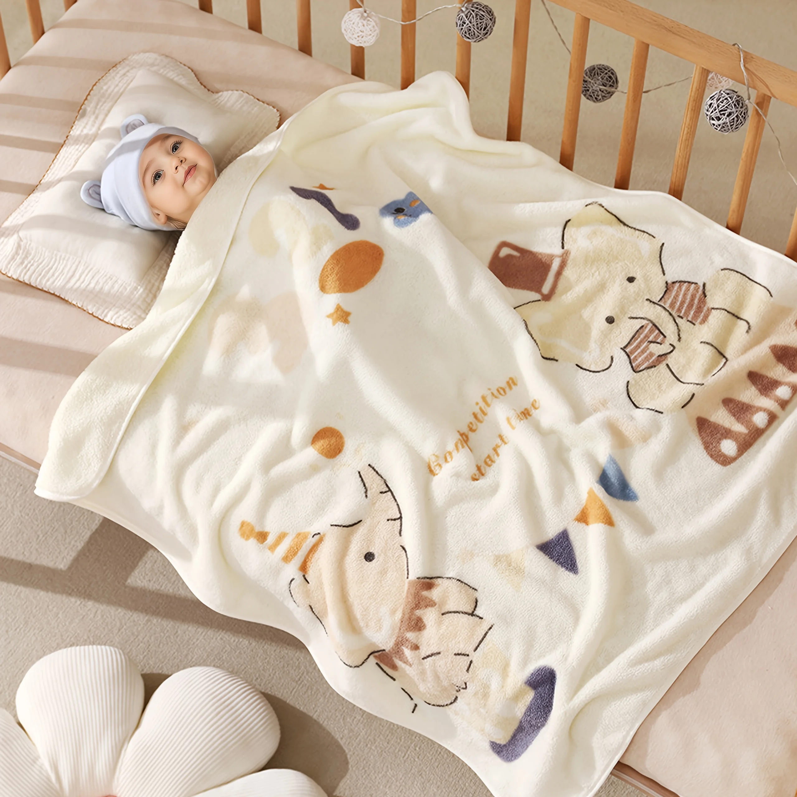 

Baby Blanket Warm for 0-1 Year Old Infants Ultra-Fine Fiber Coral Fleece Soft Absorbent Newborn Cute Blanket Christmas Gift