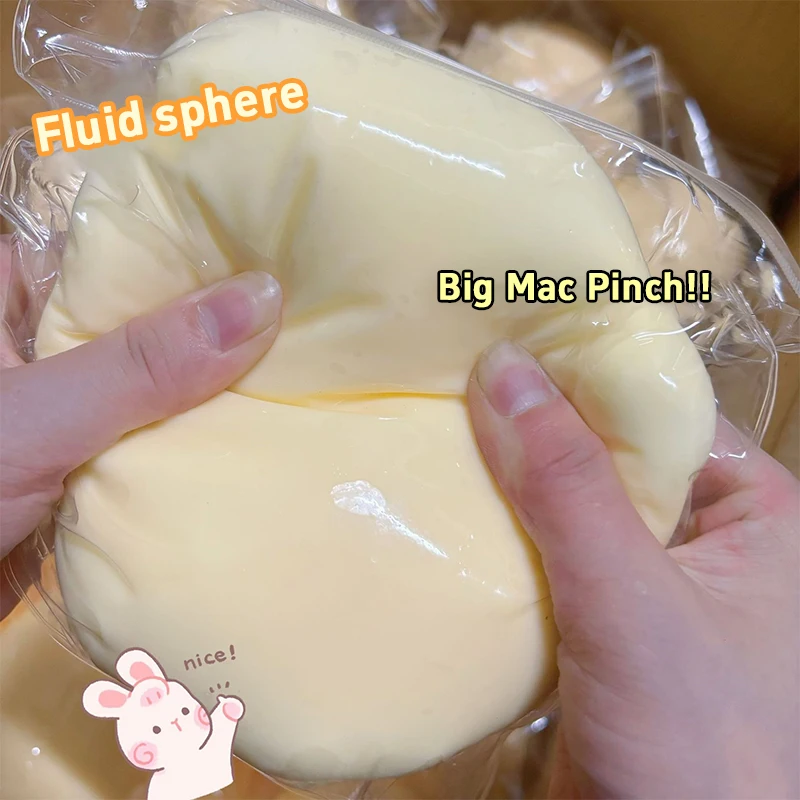New Super Sized Fluid Simulation Cheese Ball Kneading Slow Rebound Can Shape Soft To The Touch Squeezes Toys Relieves Pressure