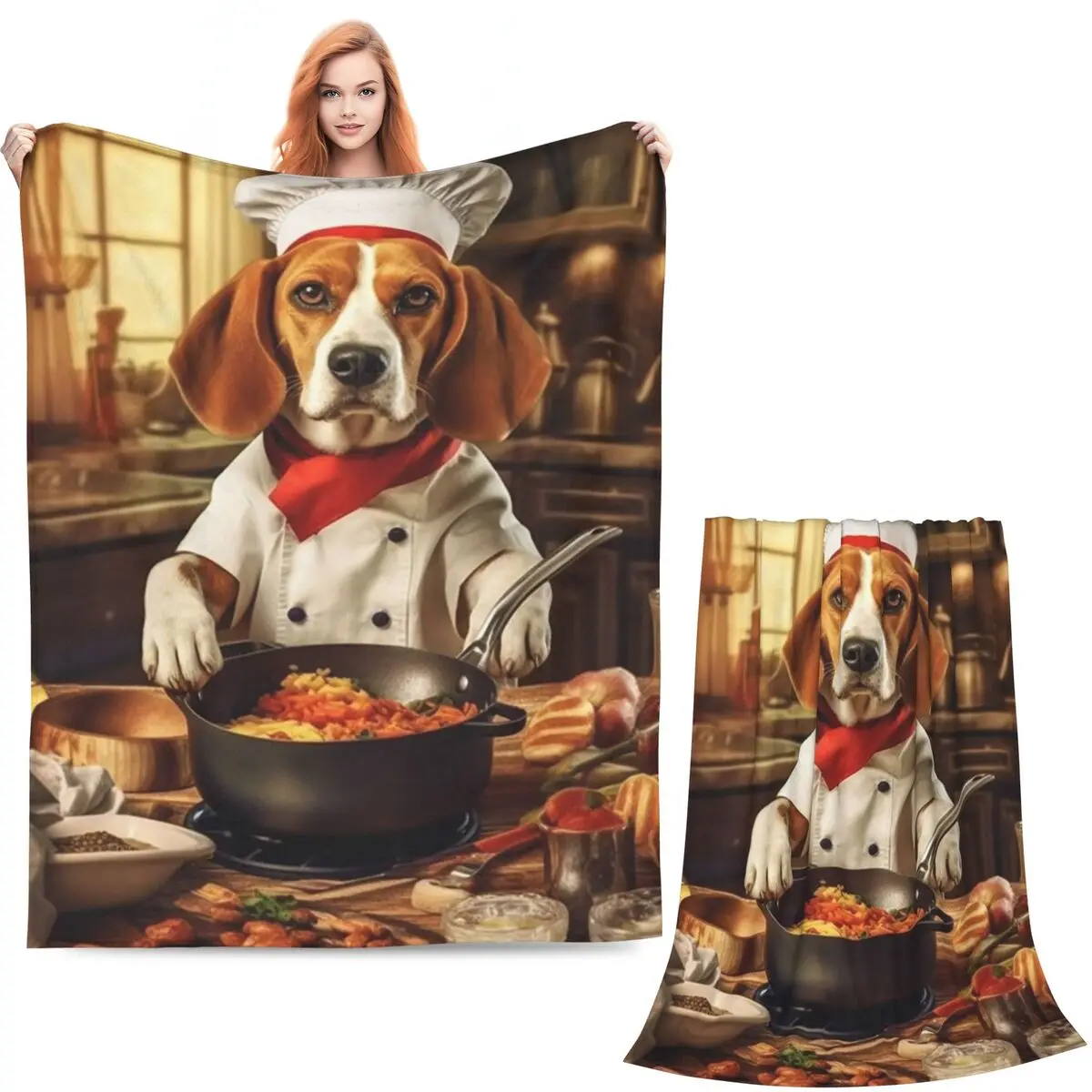 Funny Beagle Dog Design Blankets Soft Warm Flannel Throw Blanket Plush for Bed Living room Picnic Travel Home Sofa