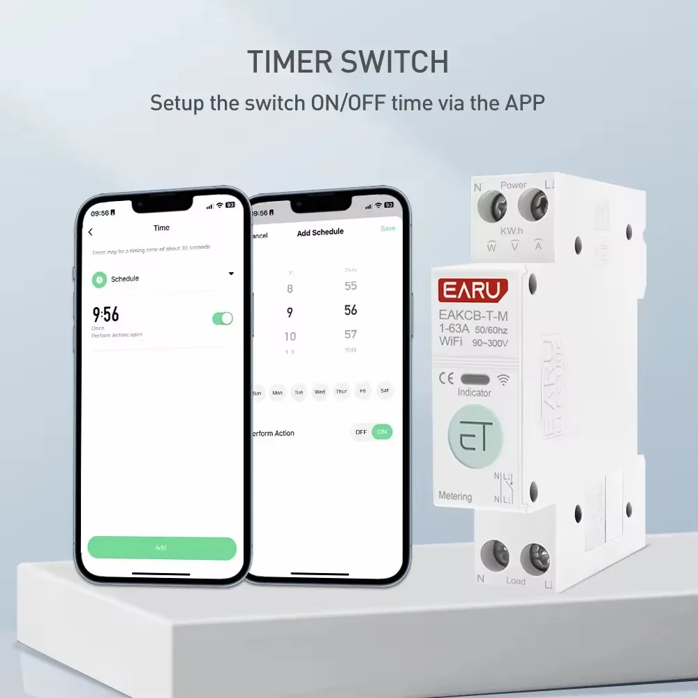 Tuya WiFi Zigbee Smart Circuit Breaker MCB 1P+N 63A Power Energy kWh Voltage Current Meter Protector Voice Remote Control Switch