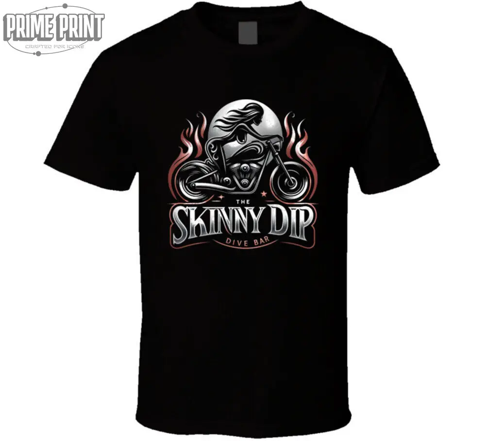 the Skinny Dip Dive Bar Food Drinks T Shirt Casual Round Neck Short Sleeve Men's Tees Regular Fit Men Women T Shirt