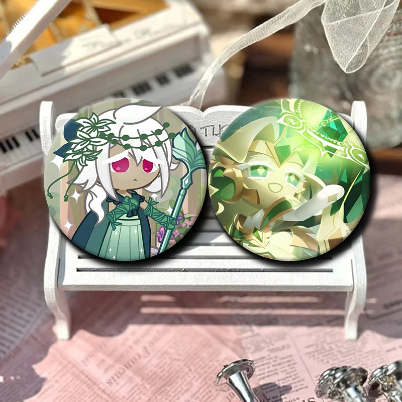 58mm Cartoon White Lily Cookie Button Pin Game Role White Lily Cookie Brooch Creative Badge for Backpack Clothes Decoration Gift