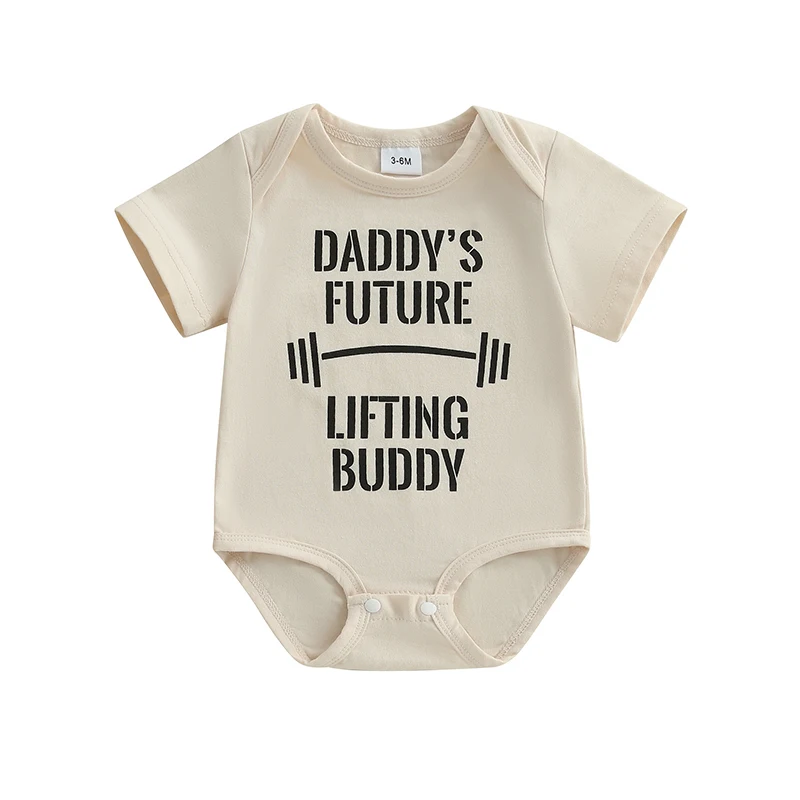 

Baby Summer T-Shirt Romper Letter Print Short Sleeve Round Neck Jumpsuit for Infant Boys and Girls