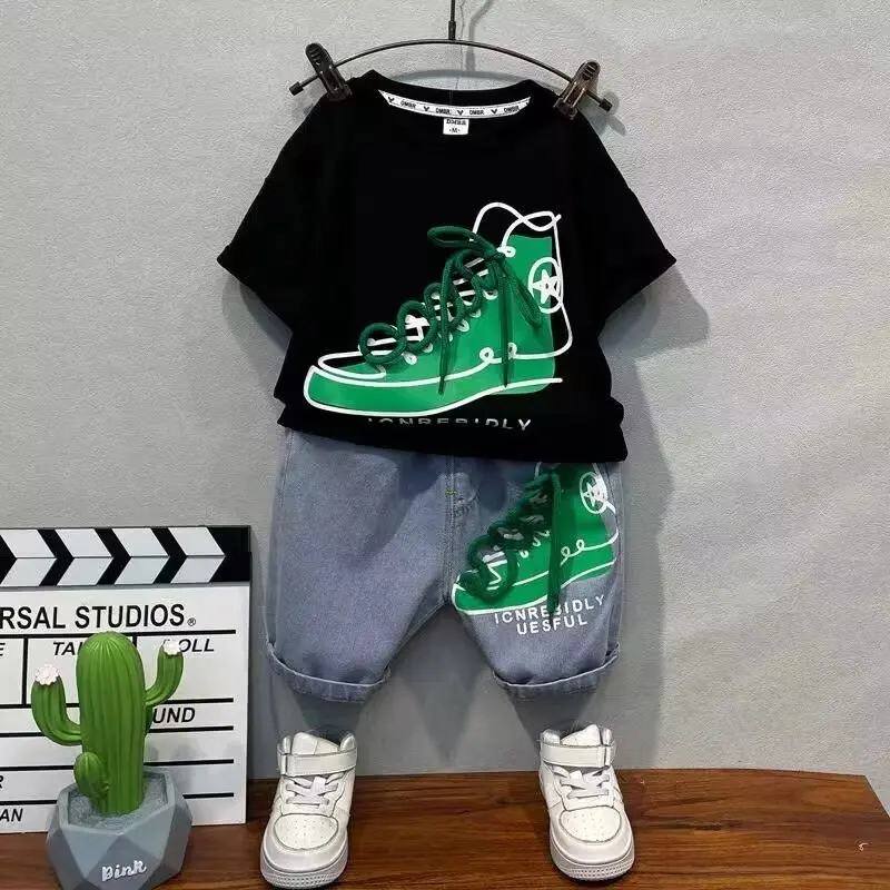 

Boy Girl Outfit Set with Pullover Sweatshirt And Pants Cartoon Printed 2pcs Tracksuit for Kids - Autumn