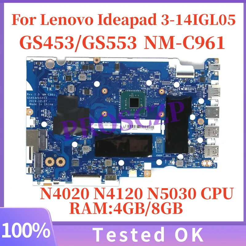 لينوفو Ideapad 3-14IGL05 اللوحة الأم للكمبيوتر المحمول NM-C961 مع N4020 N4120 N5030 وحدة المعالجة المركزية 4GB 8GB RAM 5B20S44399 5B20S44403 #2