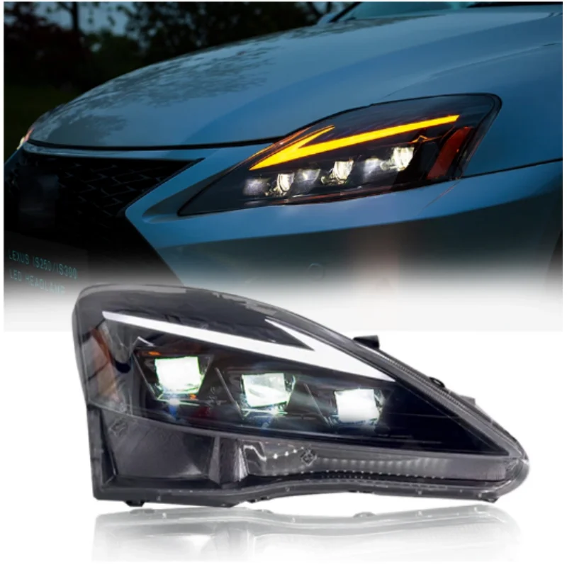 LED Headlight With Sequential Turn Head Light 2th Gen XE20 IS 220d/F 300 350 Front Lamp 2006-2012 For Lexus IS250 Headlamp