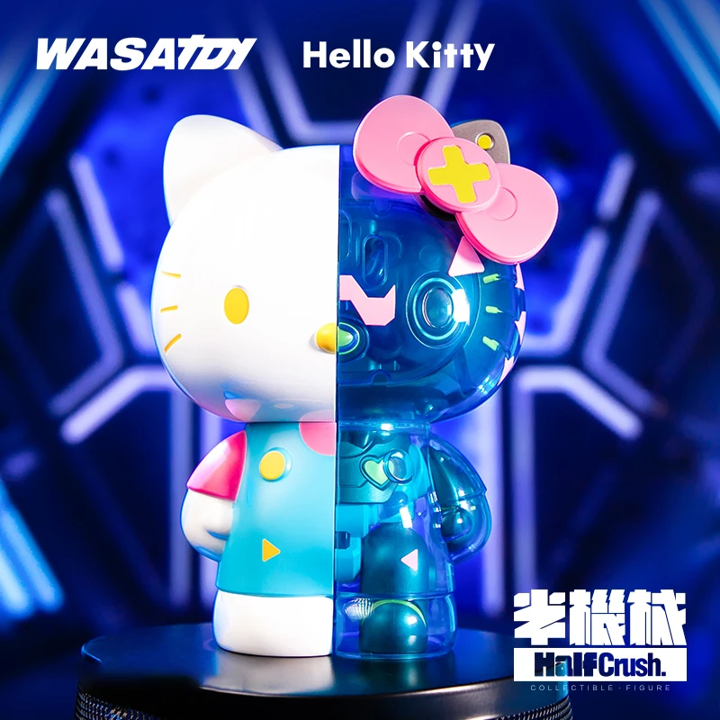 

24cm Genuine Sanrio Kawaii Hello Kitty Semi Mechanical Hellokitty Removable Anime Action Figurines Lamp Rechargeable Toys Gifts