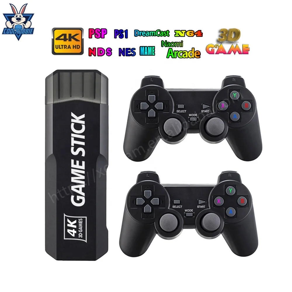 GD10 Game Stick 4K YE Mini Retro X2 Video Game Console For N64 2.4G Wireless Controllers HD 40000 Classic Games For PSP/N64/PS1