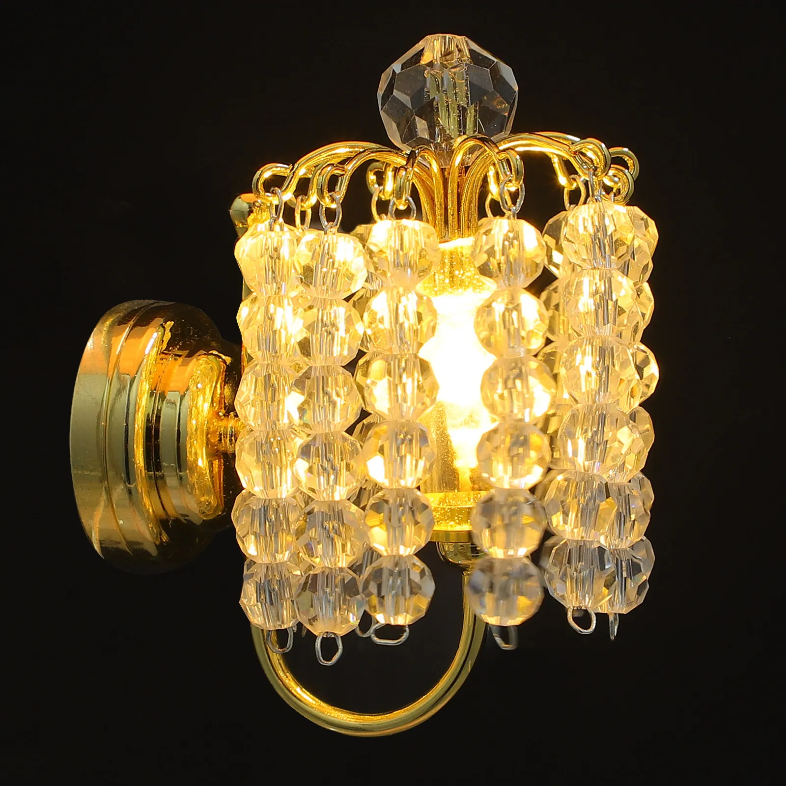 

Elegant Crystal Wall Light Miniature LED Night Lamp Decorative Lighting for Dollhouse Interior Dollhouse Lights Battery Operated