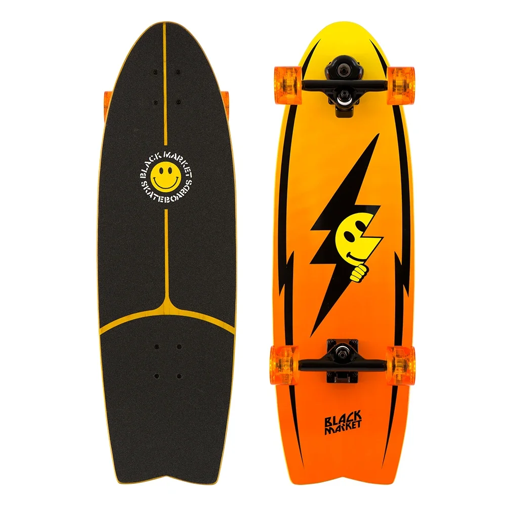 BM Smiling face land surfboard pedal-free professional land punch board male and female students beginner carver board YOW sprin