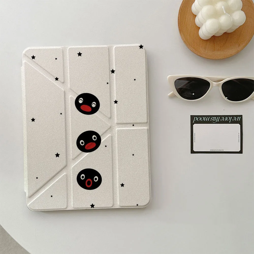 Simple Cute Penguin Star Case 3+Y Fold For Samsung S8 S9 S11 S10 FE S6 Lite Tablet Case 10S 11 / S8PLUS / S6 Lite / A7 8 Case
