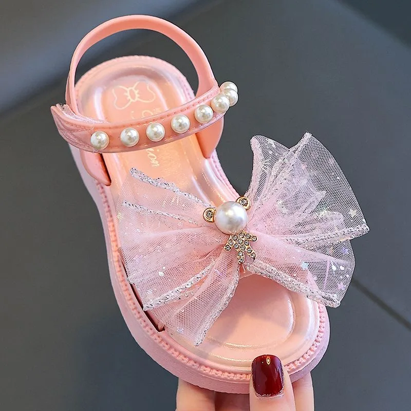 Girls sandals new fashion summer large child girls non-slip princess shoes little girl children soft soled beach shoes