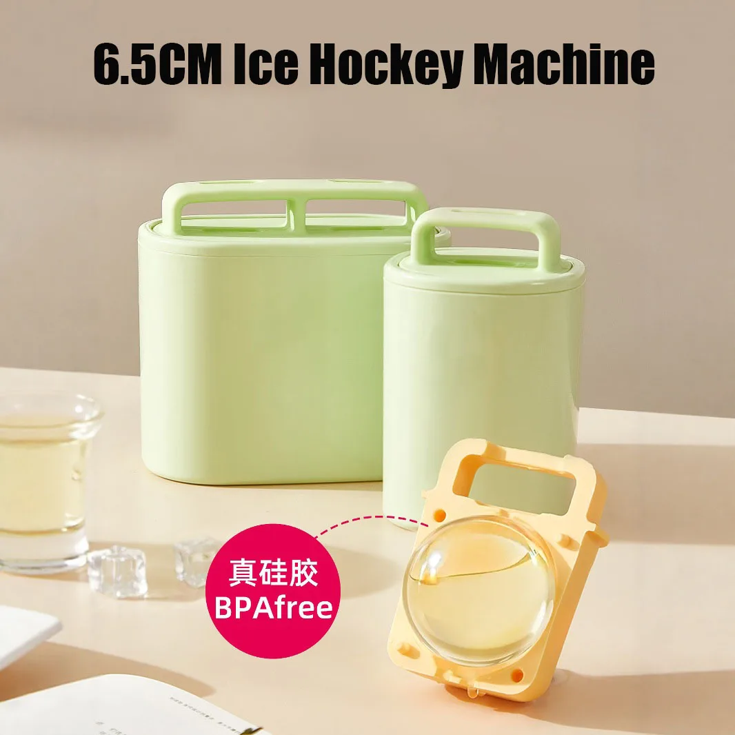 

6.5CM Single/Double Ball Bubble Free Whiskey Ice Hockey Mold Silicone Easy to Release Ice Mold Kitchen Supplies Ice Making Box