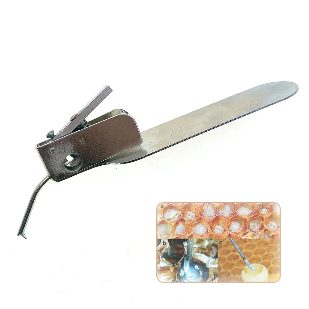 1PCS Master Graft Larvae Cell Pusher Spring Loaded Thumb Controlled Leaver Spoon Scoop Automatic Rearing Bee Beekeeping Tools