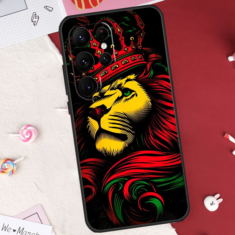 Rasta Lion Reggae Bob Marleys Case For Samsung Galaxy S23 Ultra Plus S22 S21 S9 S10 Note 10 Note 20 Ultra S20 FE Cover