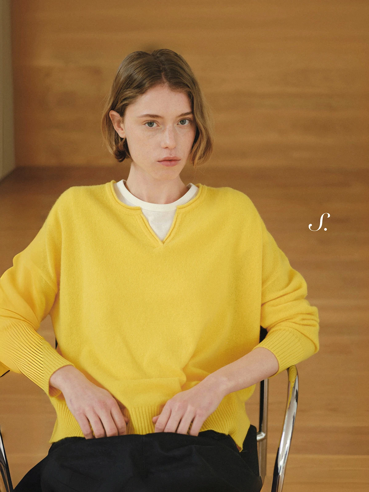 

Shyshy Soft Wool Lightweight Knitted V-Neck Pullover Spring Summer Casual Loose Fit Long Sleeve Women's Online Exclusive