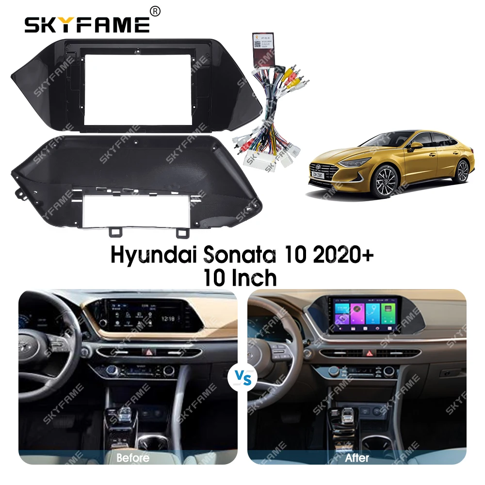 SKYFAME Telaio Auto Fascia Adattatore Canbus Box Decoder Android Radio Dash Montaggio Pannello Kit Per Hyundai Sonata 10