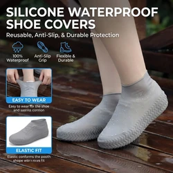 Silicone Shoe Covers Waterproof S/M/L,  Reusable Non-Slip Rain Shoe Covers, Overshoes Rubber Rain Boot For Outdoor Rainy Day