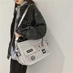 Harajuku Männer Nylon Umhängetaschen für Frauen Umhängetasche Mädchen Schulbuch Taschen Jugend Leinwand Handtaschen Umhängetasche Sack Bolasas