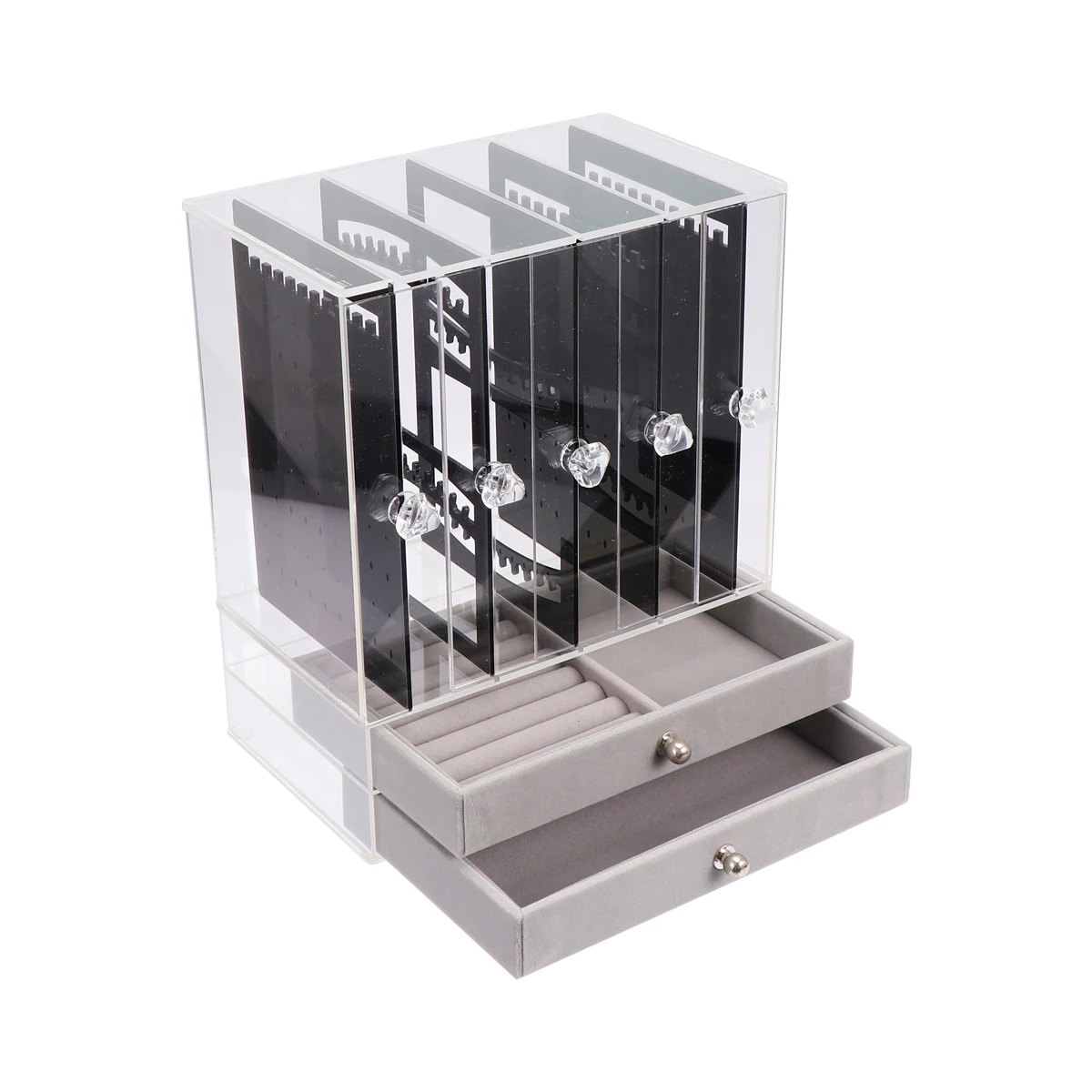 

Acrylic Jewelry Box Necklace Holder Display Stand Storage Organizer for Rings Earrings Home Decor Premium Metal Material Long