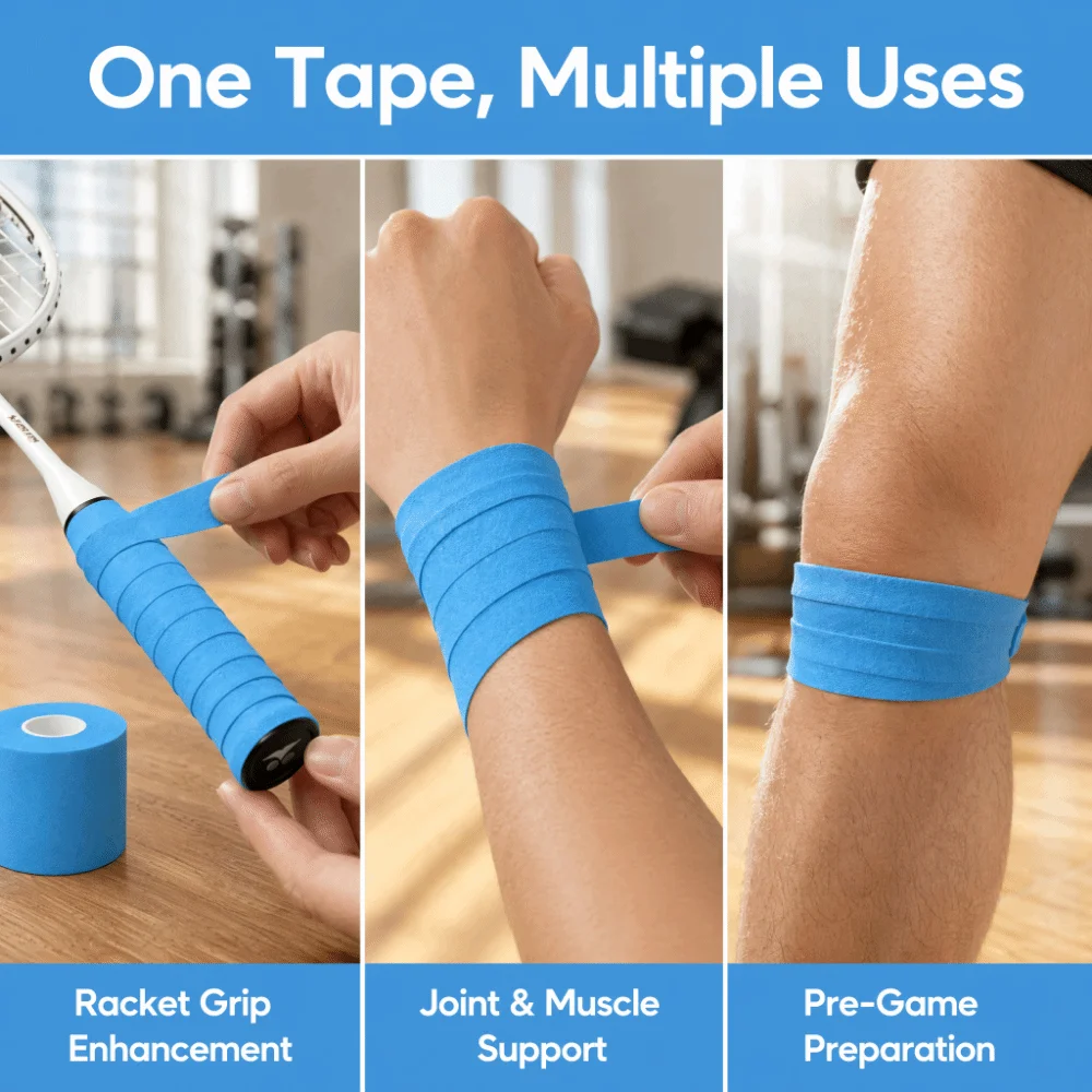2PCS Comfortable Shockproof Foam Underwrap Breathable Soft Foam Sports Wrap Hand Tearable Elastic Athletic Tape Sports Training