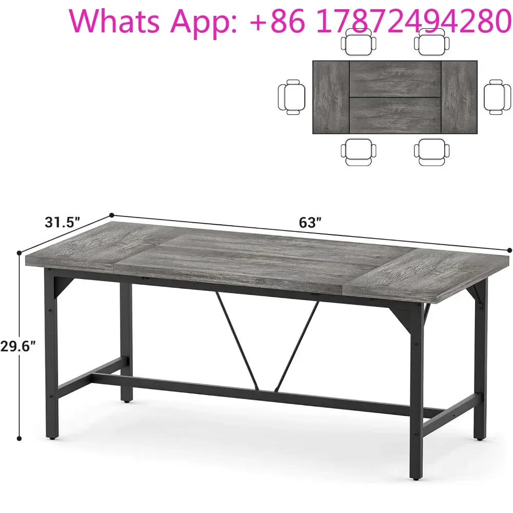 63x31.5 Inch Large Office Desks, Premium Sturdy 2 Person Desk, 1.4” Thick Study Writing Table