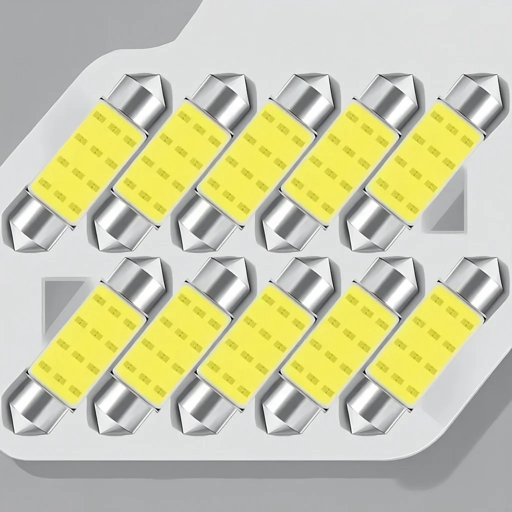 

10 PCS C5W C10W LED Bulb 12V COB 7000K White - Car Interior Dome Reading Trunk License Plate Light