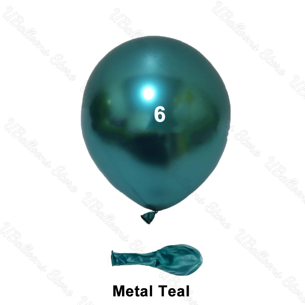 5/10/12/18 Zoll dunkle blaugrüne Luftballons, blaugrün, einlagig, doppelt gefüllter Chrom-blaugrüne Ballon für Geburtstags-Safari-Party-Dekoration – Detail 12