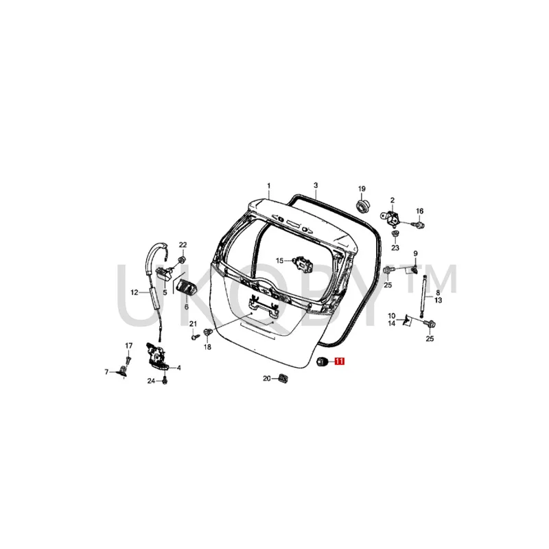 غطاء خلفي عازل لغطاء مقصورة الأمتعة ، كتلة عازلة ، لاصق ، مناسب لـ Ho nd a Fit ، 74827T4G000 #2