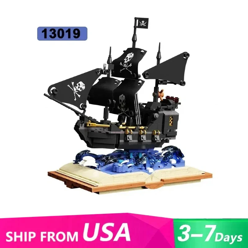 

919 шт. MOC Magic Book Пираты Корабль Черный жемчуг Строительные блоки с функцией качания Модель Комплект в сборе Развивающие игрушки для детей Подарок