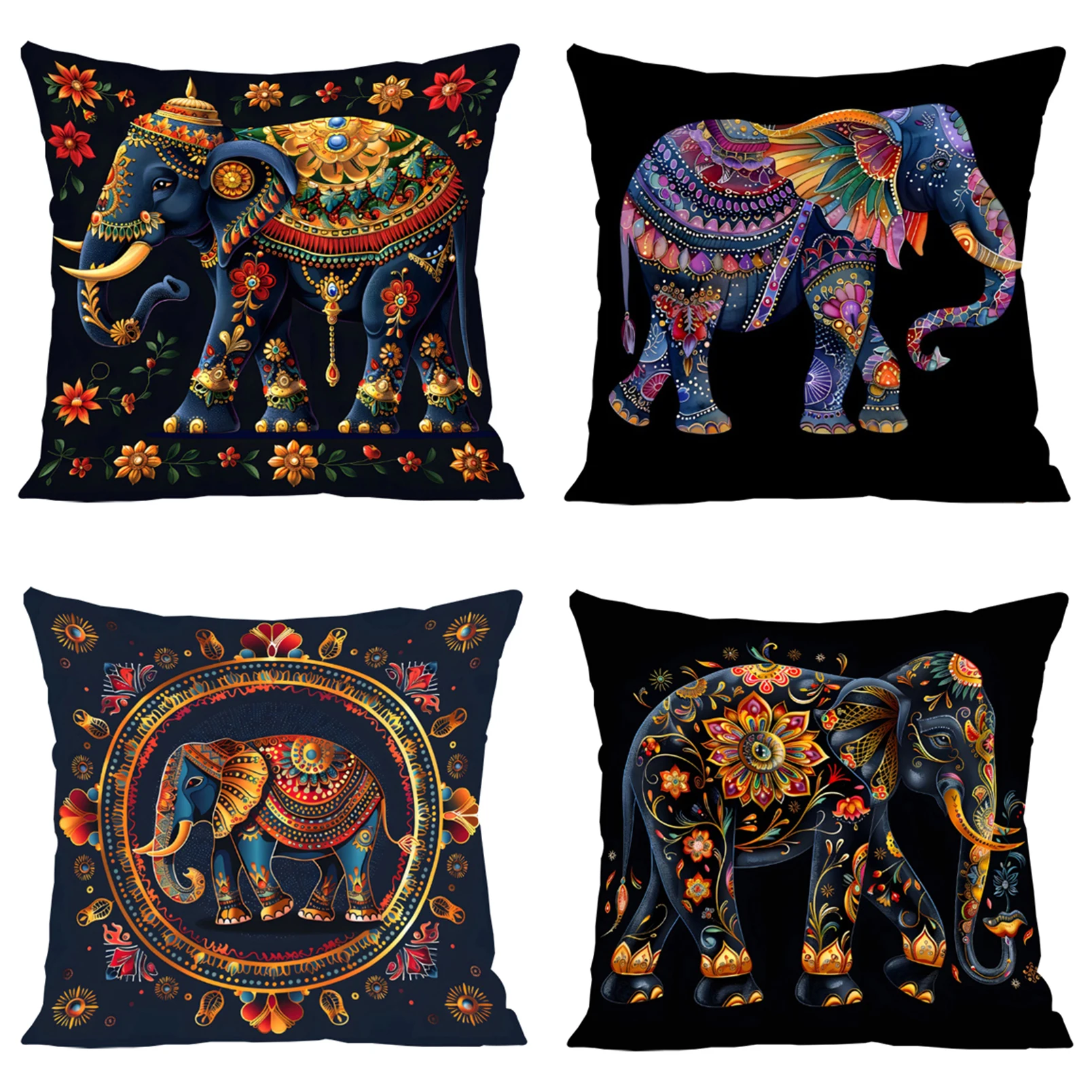 

Elephant Art Cover for Pillow Covers Decorative Luxury Cushion Cover Pillow Cases 45x45 Bed Pillowcases Home Decoration Cushions