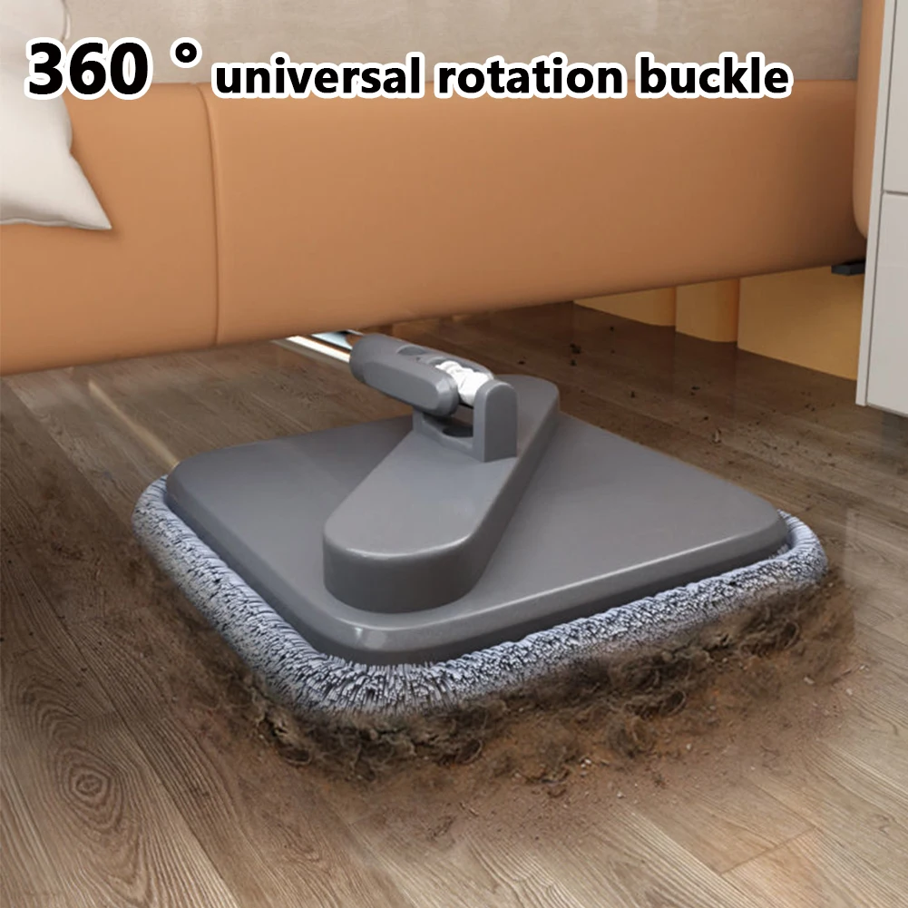 Microfiber Rotary Floor Mop Magic Telescopic Steel Handle Spin Mop Bucket Set With Self Separation Dirty and Clean Water System