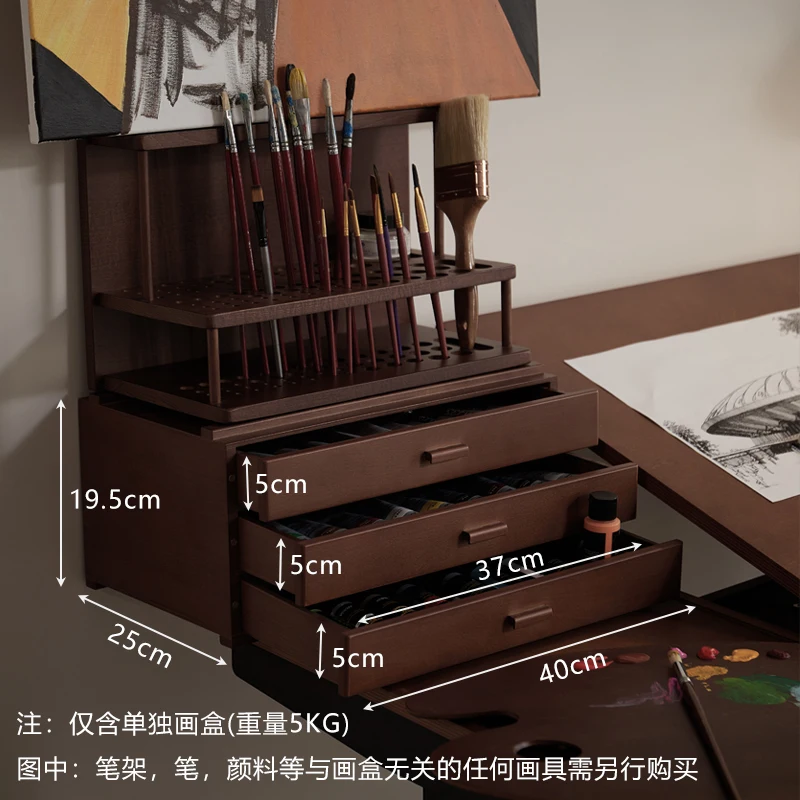 Factory Direct 2026 Top YXY Retro Desktop Storage Pittura a olio Organizzatore Cassetto Scatola di pittura Studio
