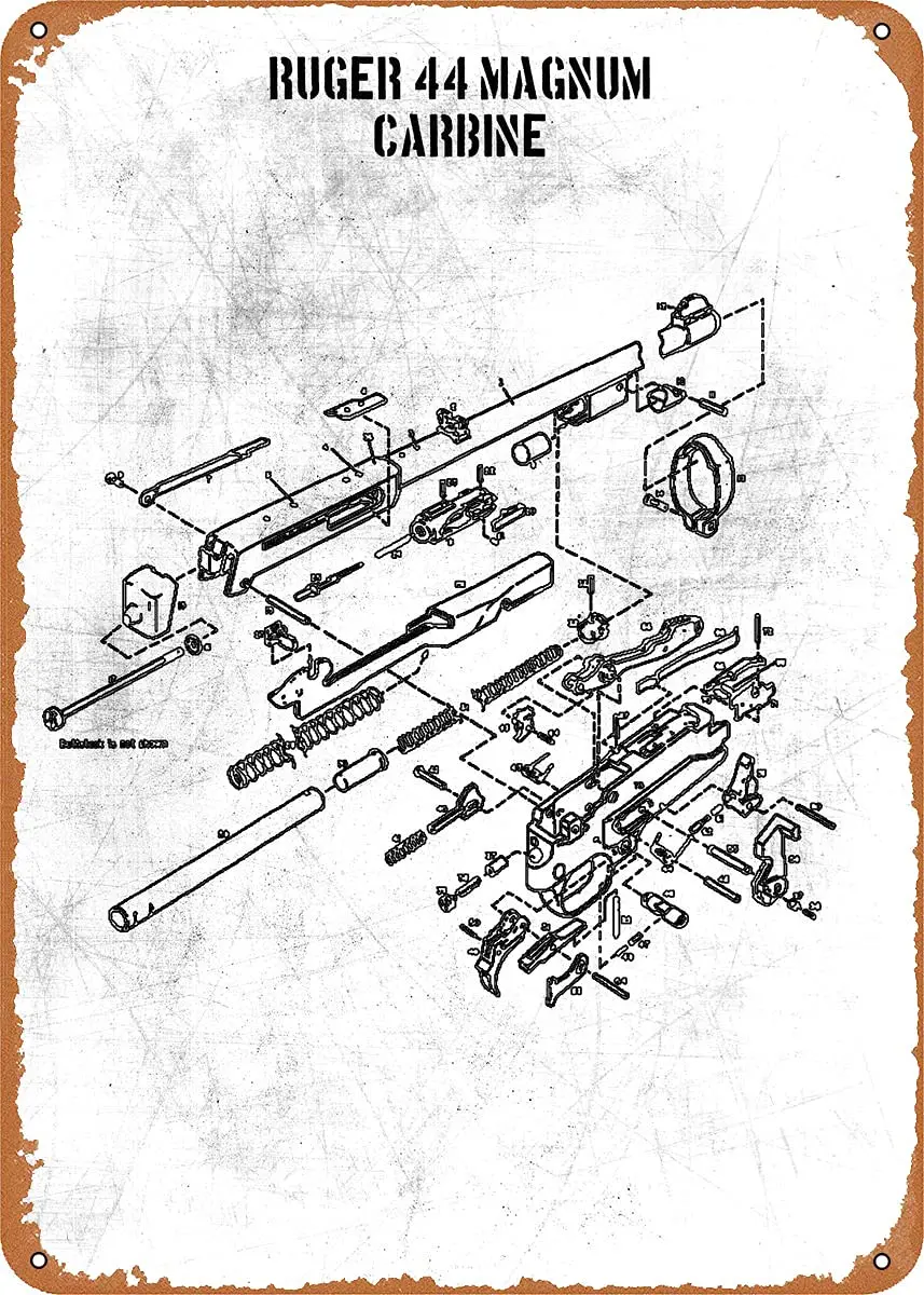 Ruger 44 Magnum Metal Tin Sign Wall Decor Man Cave Military Fan Gift Home Bar Pub Decorative Military Posters 12x8 Inch