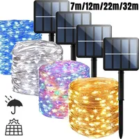 7m/12m/22m/32m/42m LED Solar String Light Outdoor Garden Fairy Lights 50/100/300 Leds Waterproof Lamp for Christmas Party Decor