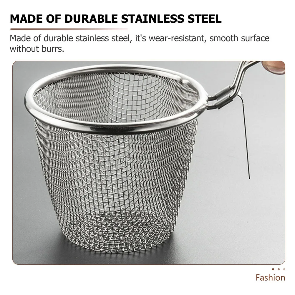 

Stainless Steel Noodle Strainer Spoon Kitchen Filter Tool Hanging Design For Pasta Frying Food Colander Reusable Mesh