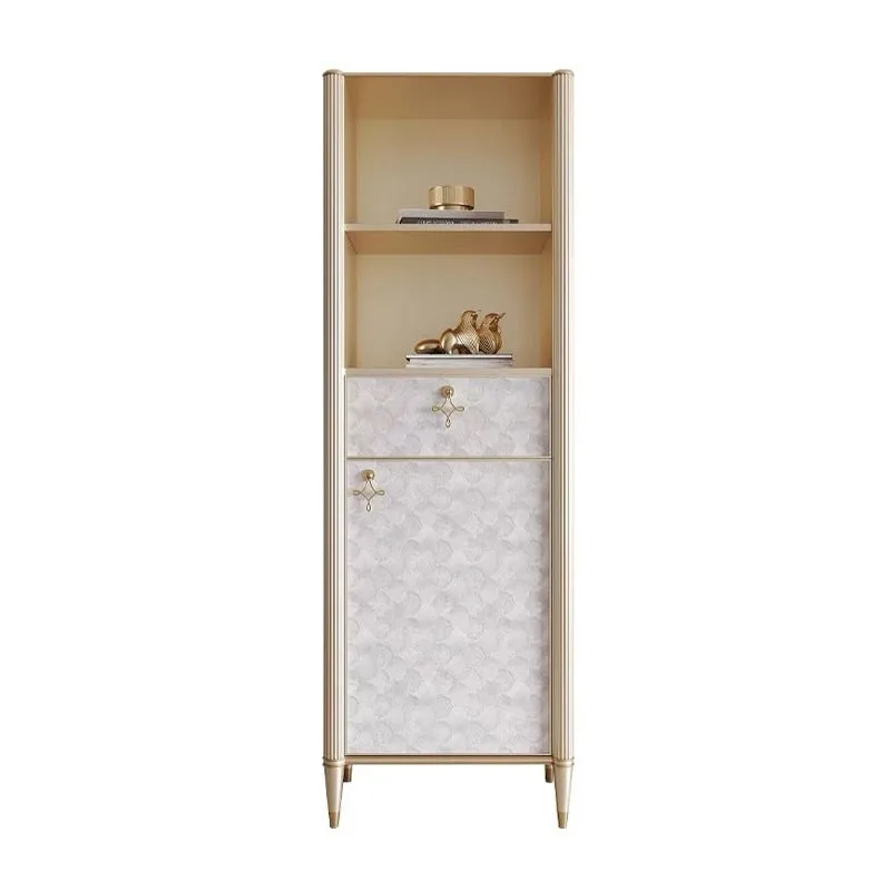 Light luxury shell bookcase, household display cabinet, storage against the wall