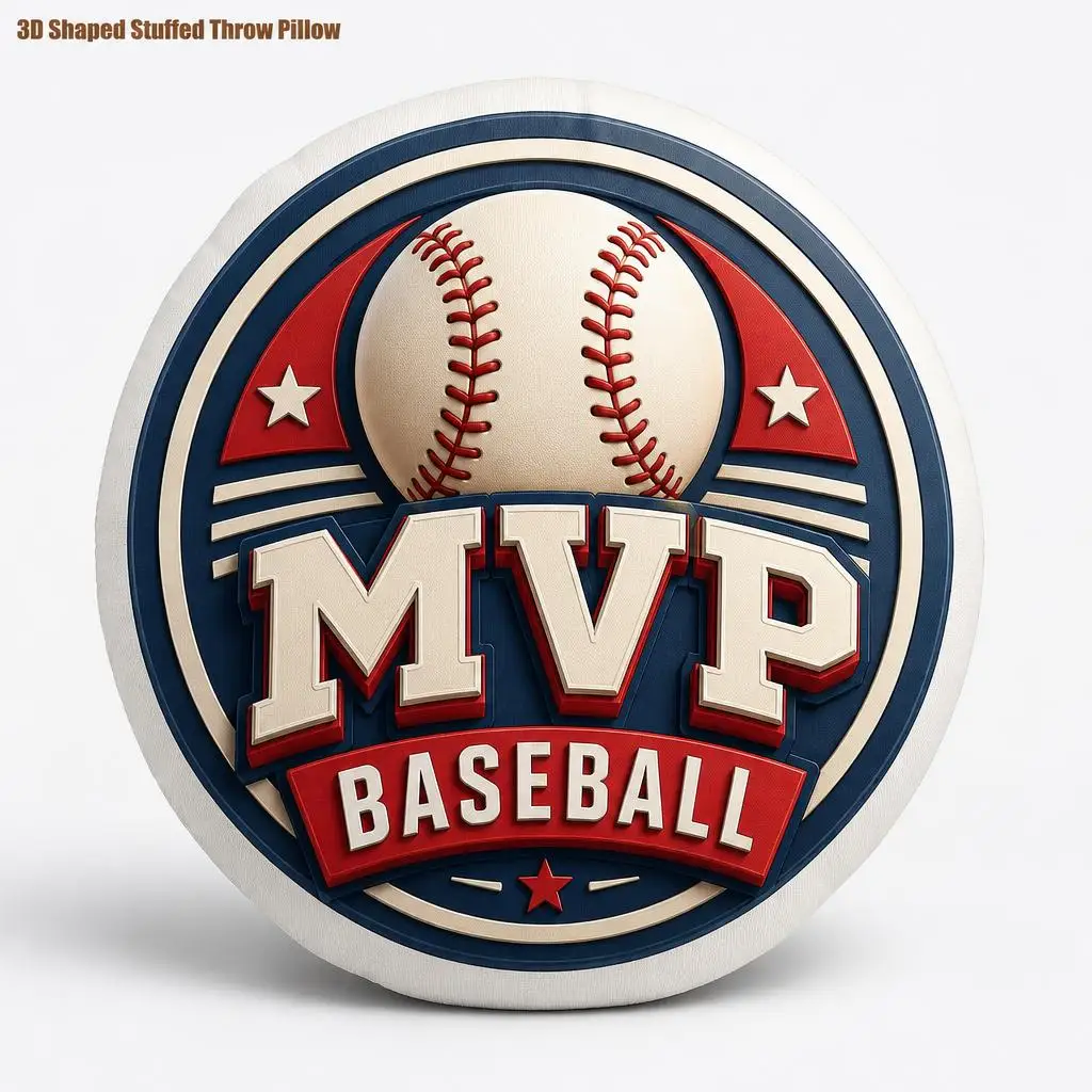 MVP Baseball Award Sports Badge Plush Pillow Cushion Irregular Stuffed Throw Pillow Home Decor Gift Sofa Bed